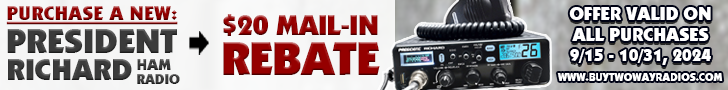 President RICHARD Ham Radio $20 Mail-in Rebate Offer!